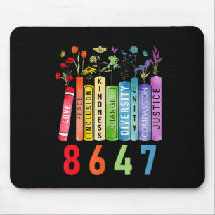 8647 Equal Rights Book Flower Trump Women Rights F Mouse Pad