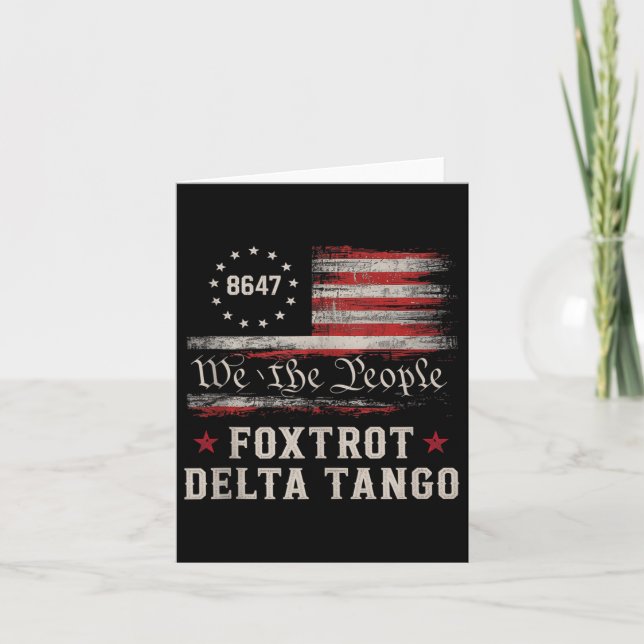 8647 Foxtrots Deltas Tangos America Flag Tank Top  Card (Front)