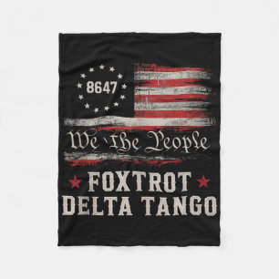 8647 Foxtrots Deltas Tangos America Flag Tank Top Fleece Blanket
