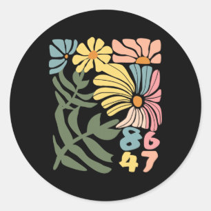 8647 Resist Subtle Floral Foxtrot Delta Tango Prot Classic Round Sticker