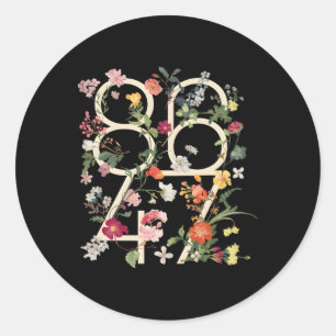 8647 Resist Subtle Floral Foxtrot Delta Tango Prot Classic Round Sticker
