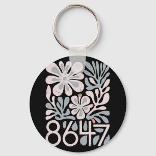 8647 Resist Subtle Floral Foxtrot Delta Tango Prot Key Ring
