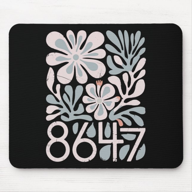 8647 Resist Subtle Floral Foxtrot Delta Tango Prot Mouse Pad (Front)