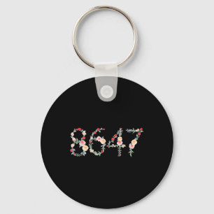 8647 Retro 86 47 Anti-trump Flower President Key Ring