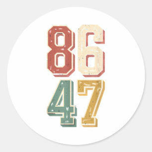 8647 retro 86 47 classic round sticker