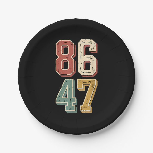 8647 retro 86 47 paper plate (Front)