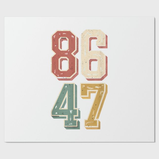 8647 retro 86 47 wrapping paper (Flat)