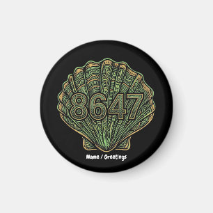 8647 Seashell Linocut Eighty-Six Forty-Seven Magnet