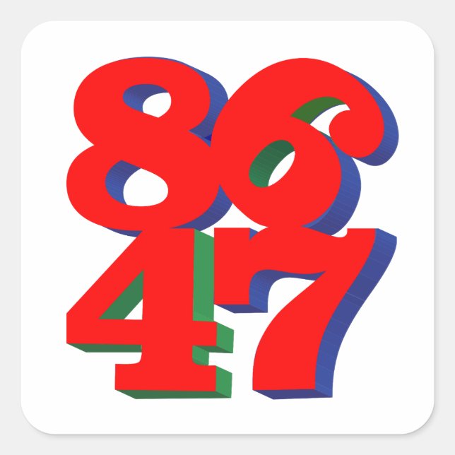 8647 Square Square Sticker (Front)