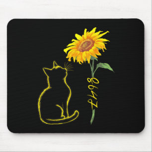 8647 Subtle Anti Trump 86 47 Cat Sunflower Floral Mouse Pad