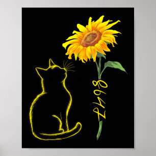 8647 Subtle Anti Trump 86 47 Cat Sunflower Floral Poster
