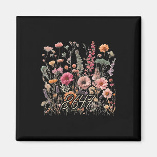 8647 Subtle Anti Trump 86 47 Floral Boho Style _1 Magnet