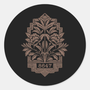 8647 Subtle Anti Trump 86 47 Floral Boho Style 2 Classic Round Sticker