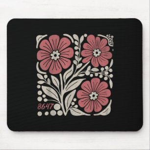 8647 Subtle Anti Trump 86 47 Floral Boho Style _3 Mouse Pad