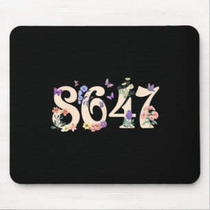 8647 Subtle Anti Trump 86 47 Floral Boho Style 3 Mouse Pad