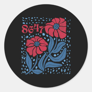 8647 Subtle Anti Trump 86 47 Floral Boho Style 4 Classic Round Sticker