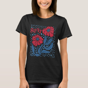 8647 Subtle Anti Trump 86 47 Floral Boho Style 4 T-Shirt