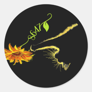 8647 Subtle Anti Trump 86 47 Sunflower Cat Lovers Classic Round Sticker