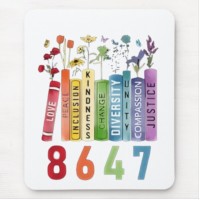 8647 Subtle Anti Trump Anti MAGA 86 47 Floral LGBT Mouse Pad (Front)