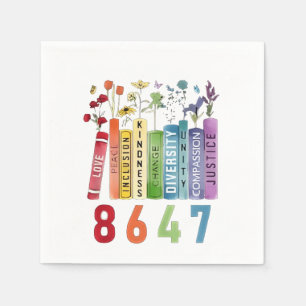 8647 Subtle Anti Trump Anti MAGA 86 47 Floral LGBT Napkin