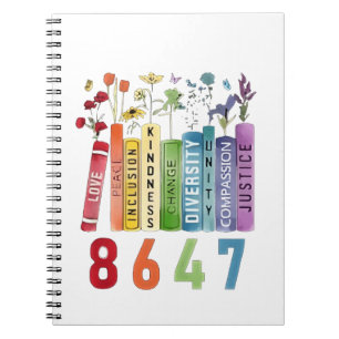 8647 Subtle Anti Trump Anti MAGA 86 47 Floral LGBT Notebook