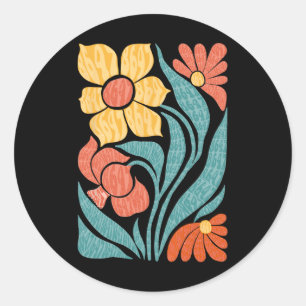 8647 Subtle Anti Trump Floral Boho 1 Classic Round Sticker