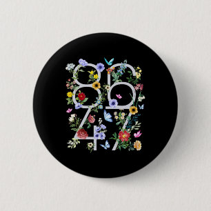 8647 Subtle Anti Trump Floral Boho 6 Cm Round Badge