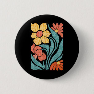 8647 Subtle Anti Trump Floral Boho 6 Cm Round Badge
