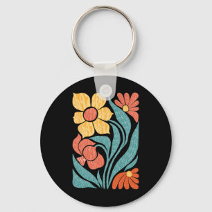 8647 Subtle Anti Trump Floral Boho Key Ring