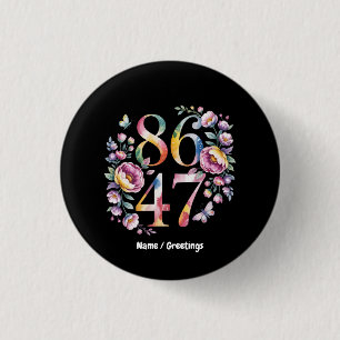 8647 Subtle Floral Boho Style A Peaceful Protest 3 Cm Round Badge
