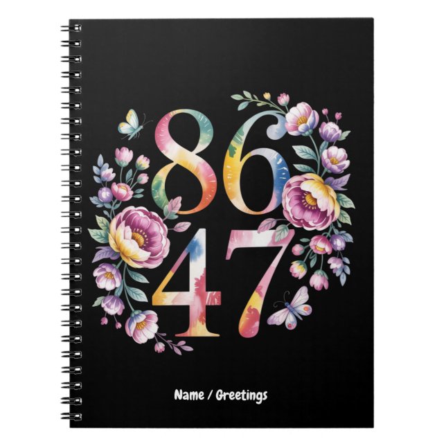 8647 Subtle Floral Boho Style A Peaceful Protest Notebook (Front)