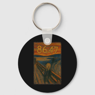 8647 Subtle Resist Trump The Scream Painting Polit Key Ring