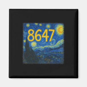 8647 Subtle Resist Trump Van Gogh Starry Night Pol Magnet