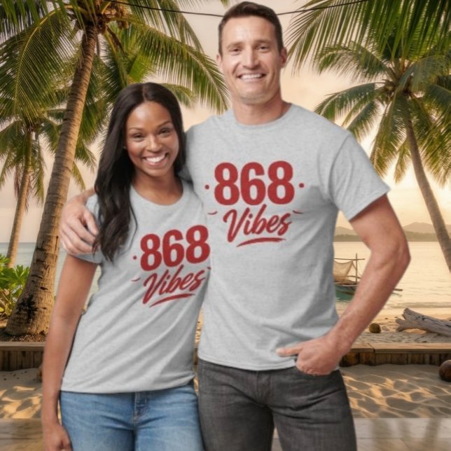 868 VIBES - RED TEXT T-Shirt (Creator Uploaded)