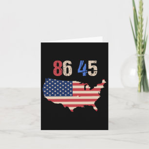 86 45 Patriotic Resist Trump Vintage Flag Shirt  Card