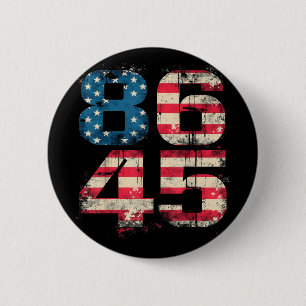 86 45 Political Protest Anti-trump Distressed Usa 6 Cm Round Badge