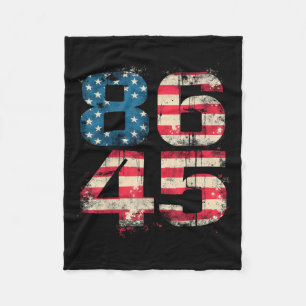 86 45 Political Protest Anti-trump Distressed Usa Fleece Blanket