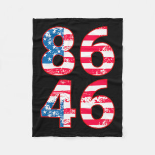 86 46 Anti Biden Pro Trump Patriotic Fleece Blanket