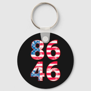 86 46 Anti Biden Pro Trump Patriotic Key Ring