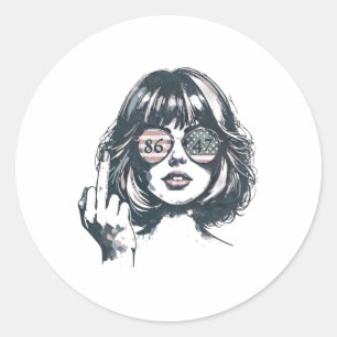 86 47 Anti Trump Funny 8647 Anti-trump Girls Women Classic Round Sticker