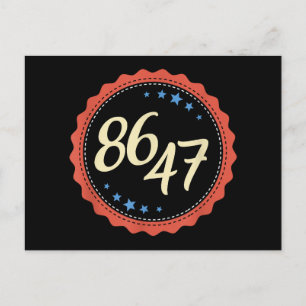 86 47 Anti Trump Funny Holiday Postcard