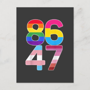 86 47 Anti Trump Funny LGBTQ Pride Month Gift Holiday Postcard