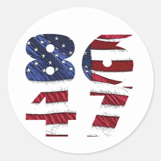 86-47 Flag Text Classic Round Sticker (Front)