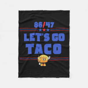 86 47 Let's Go Taco Us Flag 86 47 Patriotic Funny Fleece Blanket