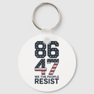 86 47 Resist Anti Trump Vintage 8647 Usa Flag Impe Key Ring
