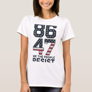 86 47 Resist Anti Trump Vintage 8647 Usa Flag Impe T-Shirt