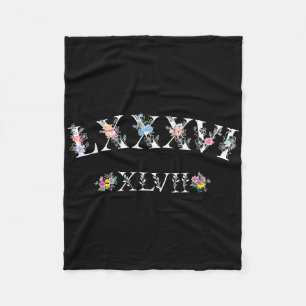 86 47 Roman Numerals Floral 8647 Subtle Anti Trump Fleece Blanket