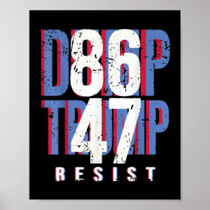 86 47 Shirt Anti Trump Impeach 47 Dump Trump  Poster