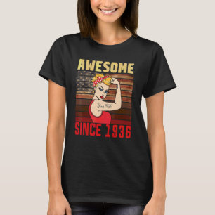 86 Year Old Awesome Since 1936 86th Birthday  Wome T-Shirt