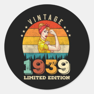 86 Year Old Bday 1939 Vintage 86th Birthday Women Classic Round Sticker